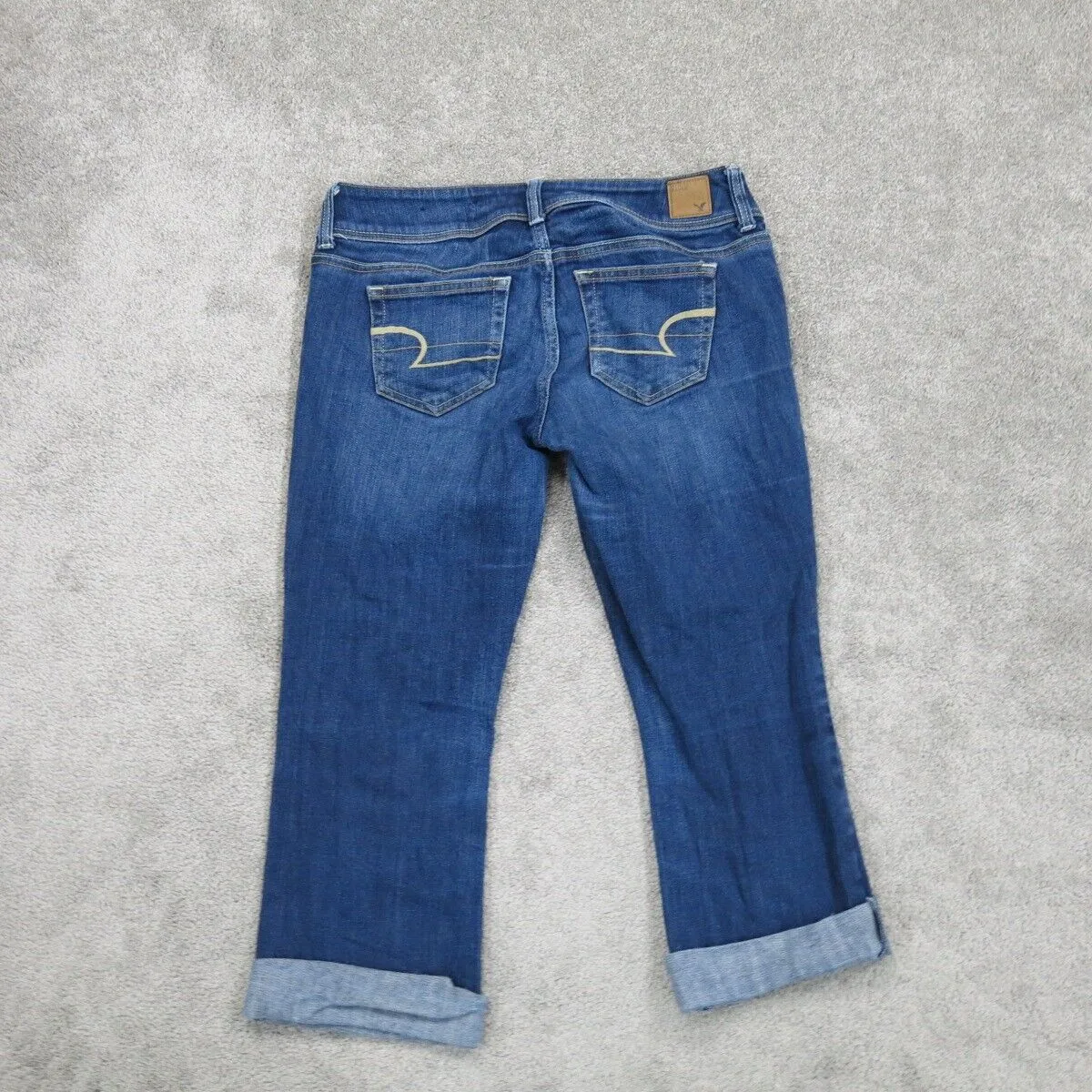 American Eagle Outfitters Women Jeans Slim Straight Leg Mid Rise Blue SZ 4 Short