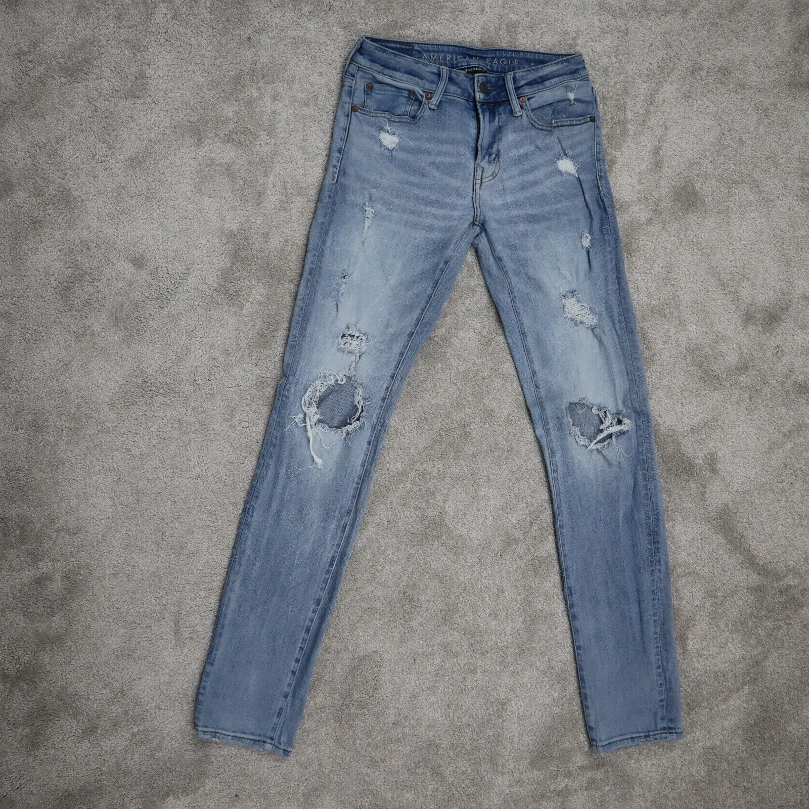 American Eagle Womens Skinny Jeans Next Level Stretch Denim Blue Size W29XL34