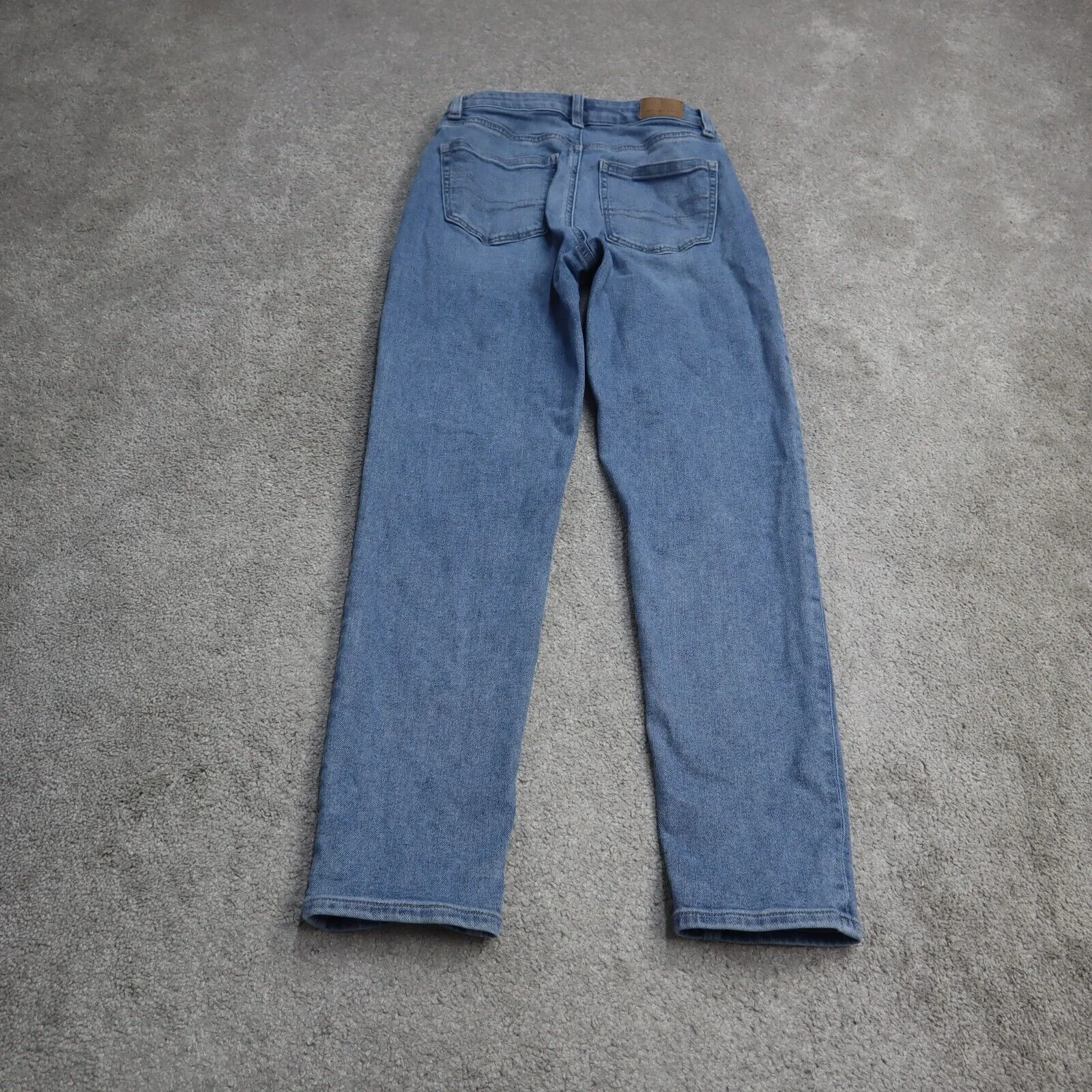 American Eagle Womens Skinny Leg Jeans Mid Rise Flat Front Cotton Blue Size 0