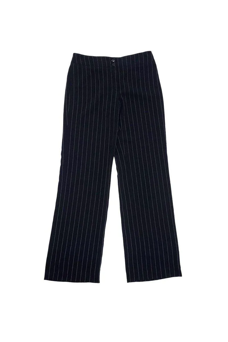 Armani Collezioni - Black & Grey Pinstripe Trousers Sz 8