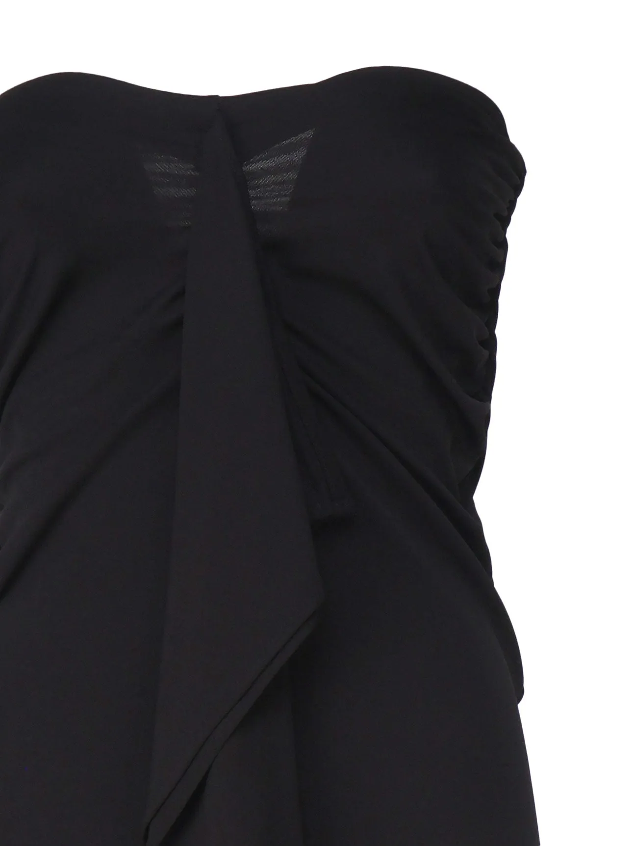 Asymmetric Black Skirt with Flounce