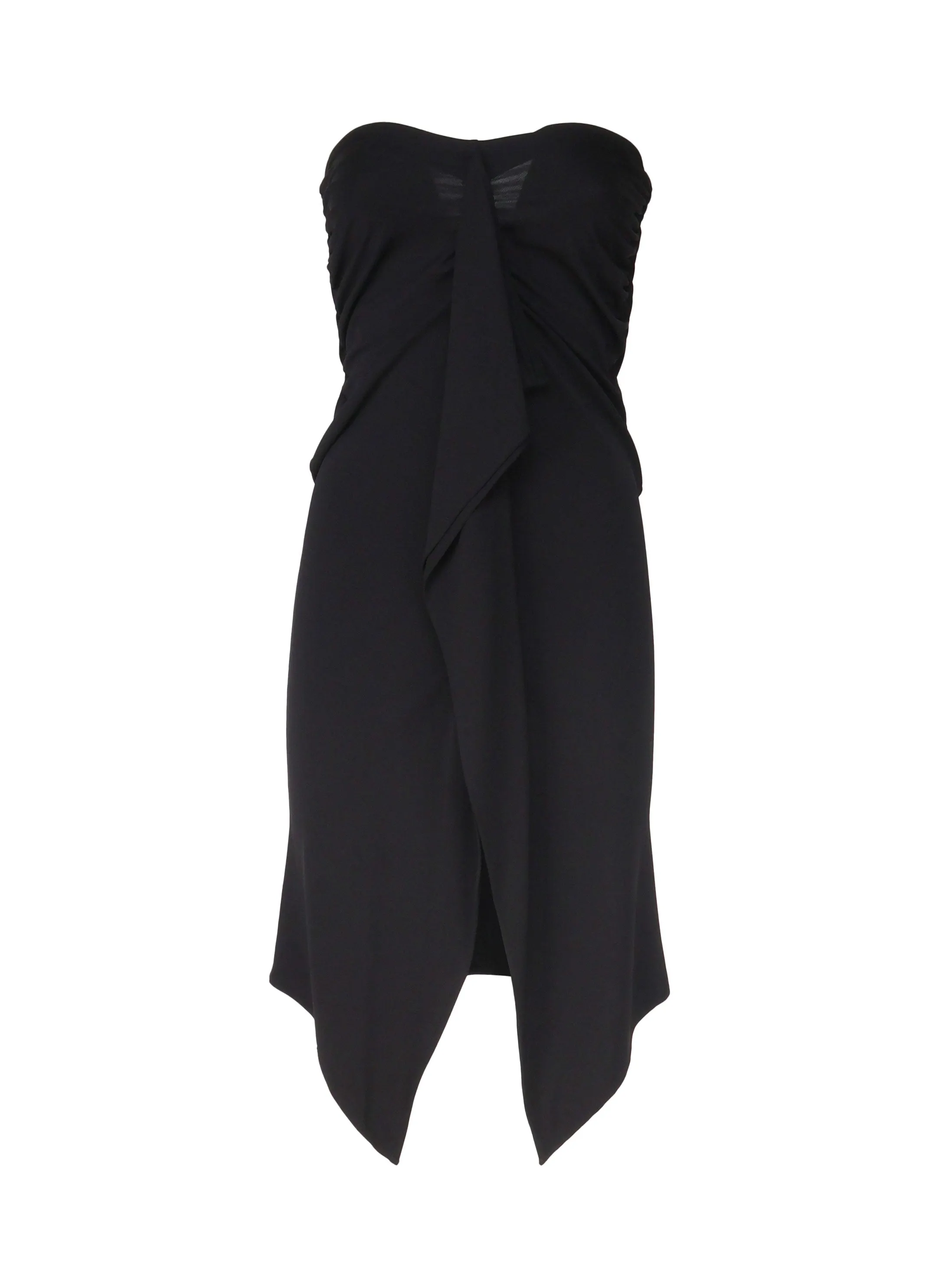 Asymmetric Black Skirt with Flounce