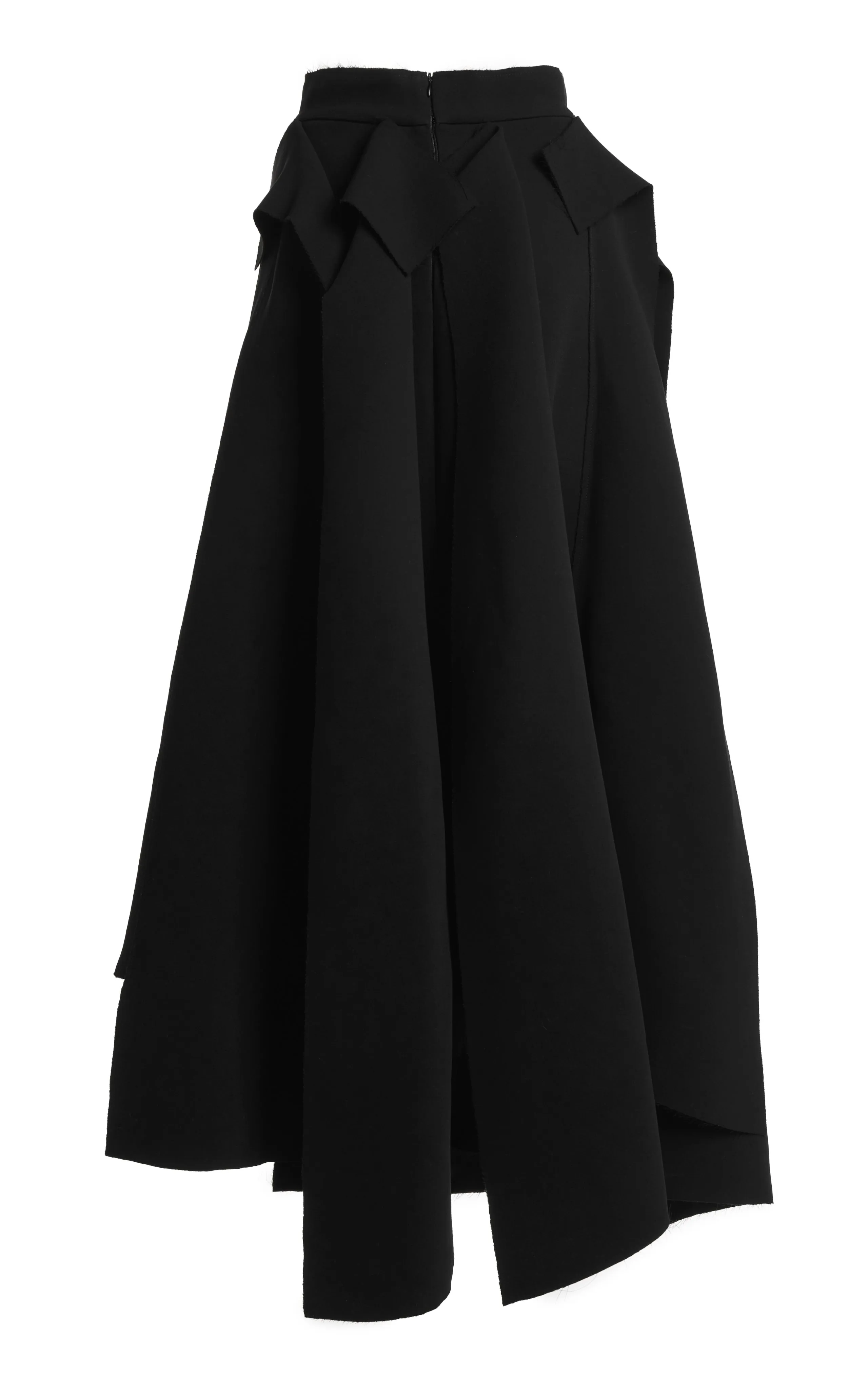 Asymmetric Panels Skirt in Black by A.W.A.K.E. Mode