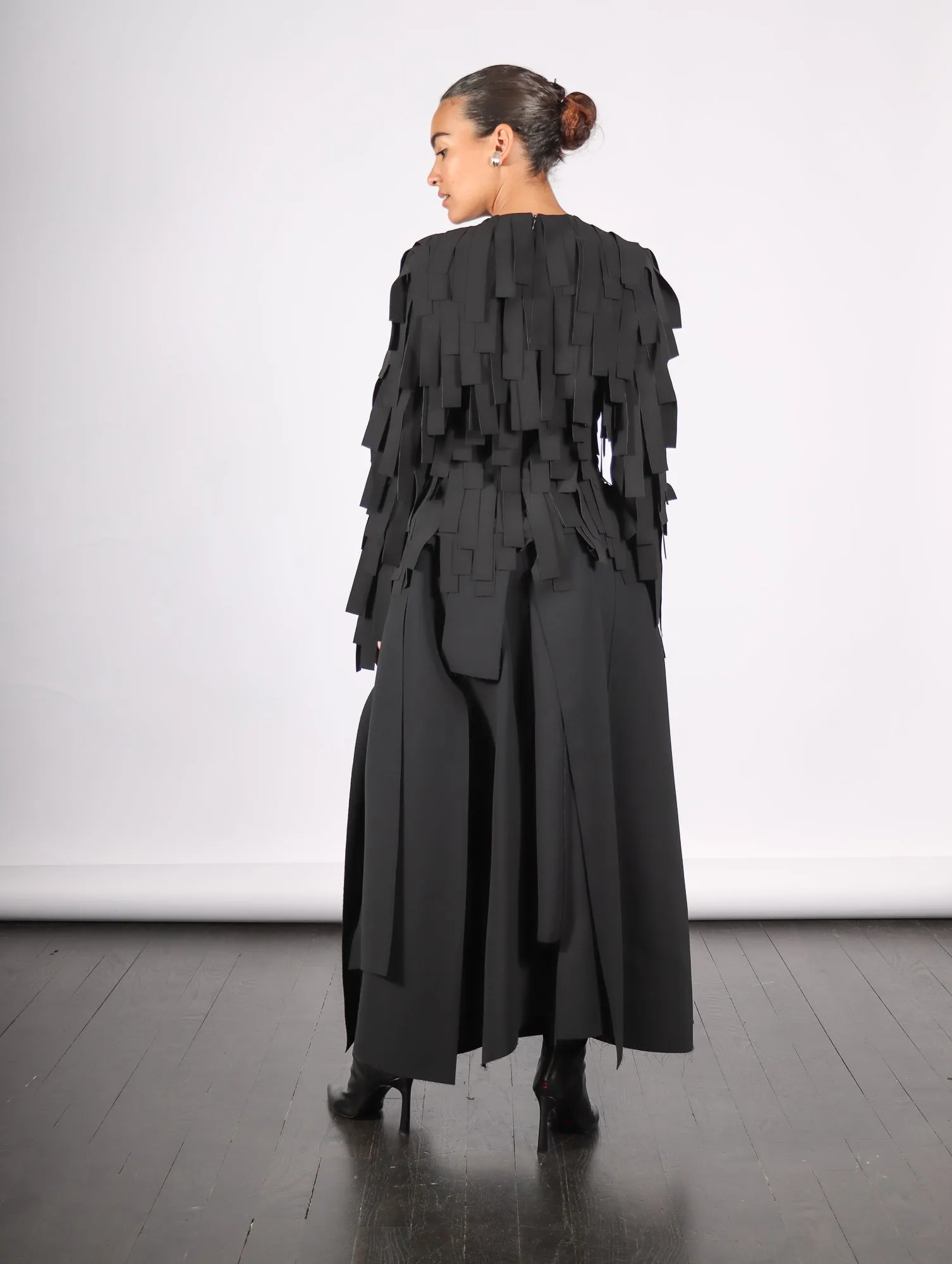 Asymmetric Panels Skirt in Black by A.W.A.K.E. Mode