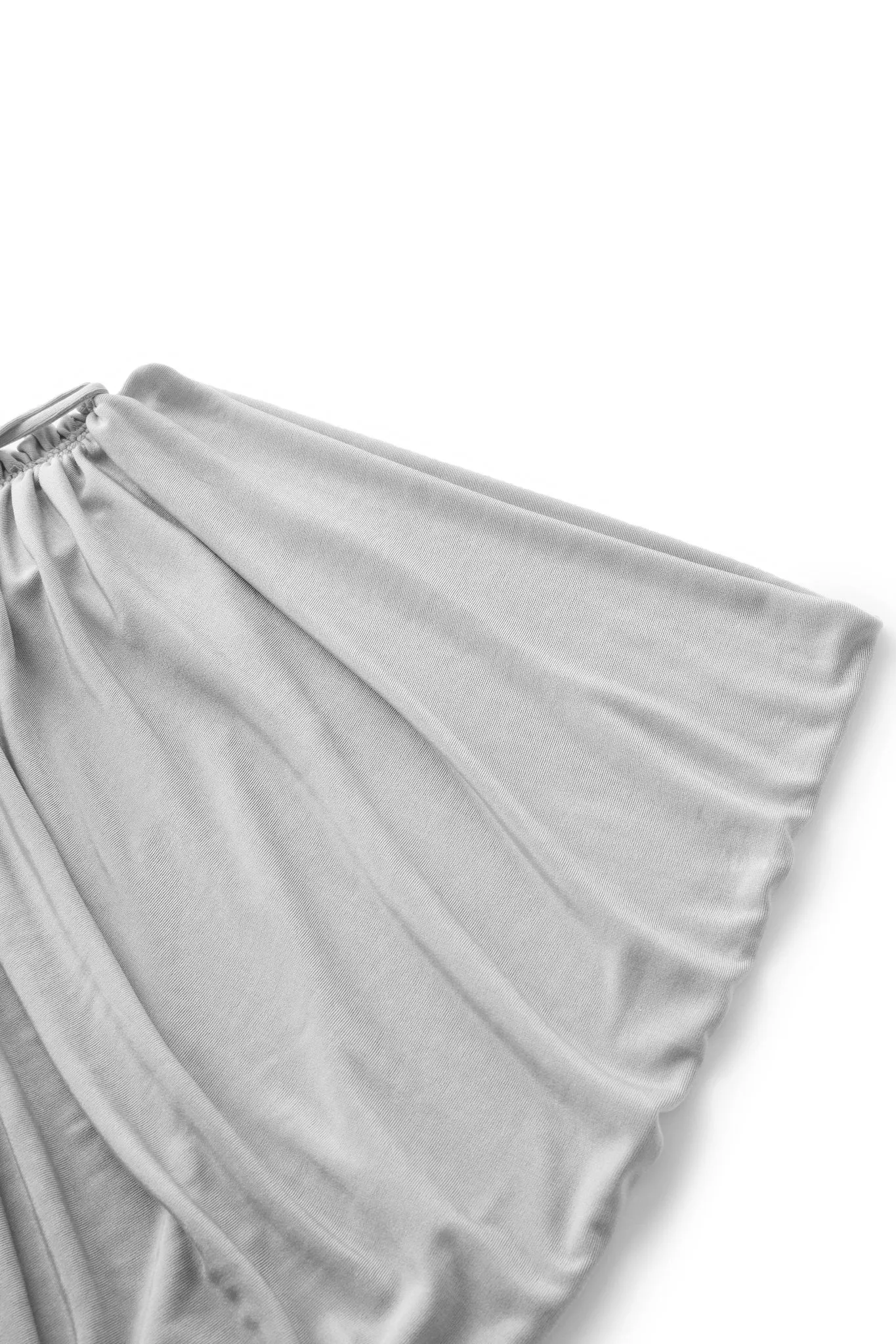 Asymmetric Pleated Draped Maxi Skirt in Grey