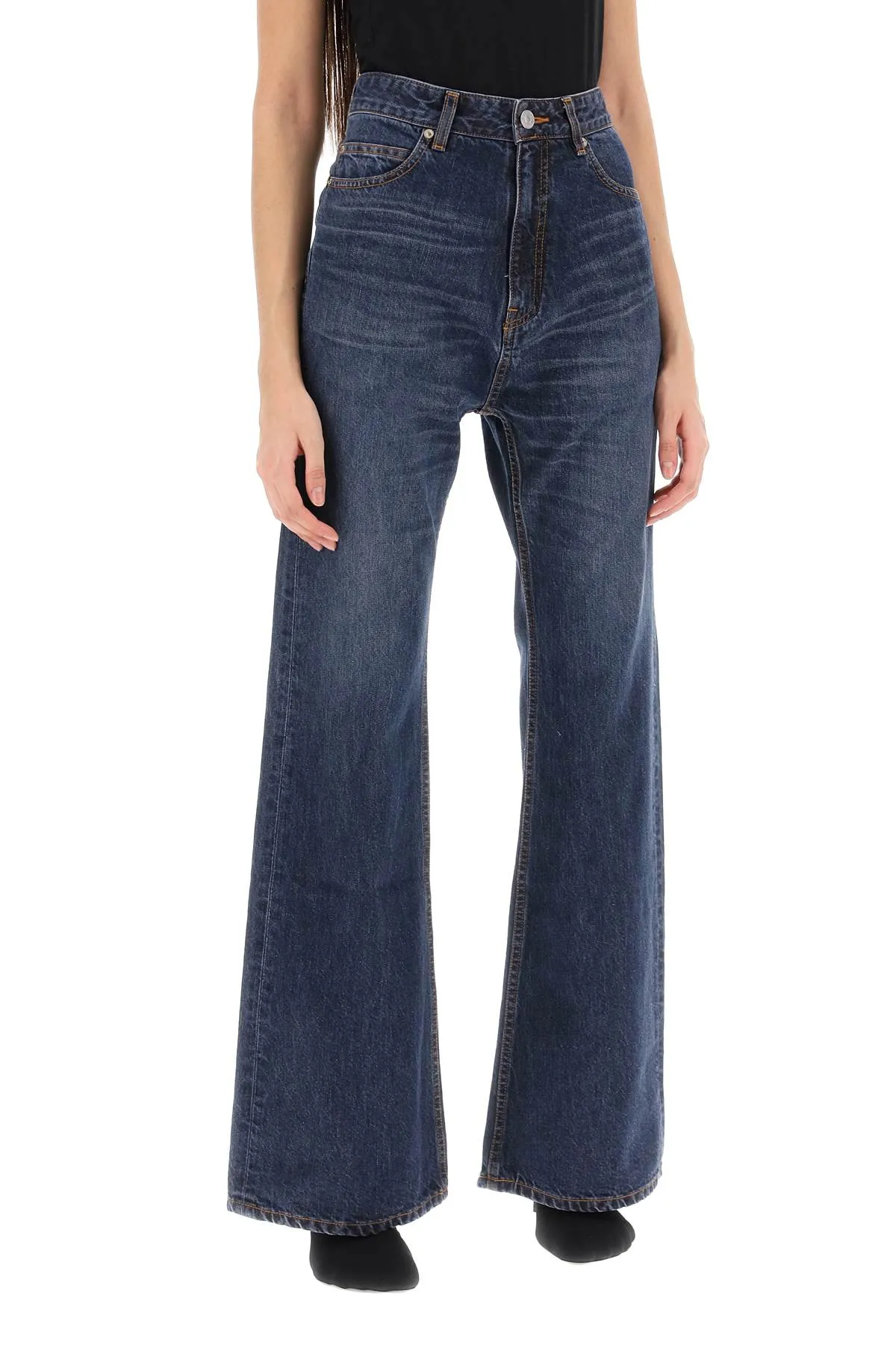 Balenciaga flared jeans in japanese denim