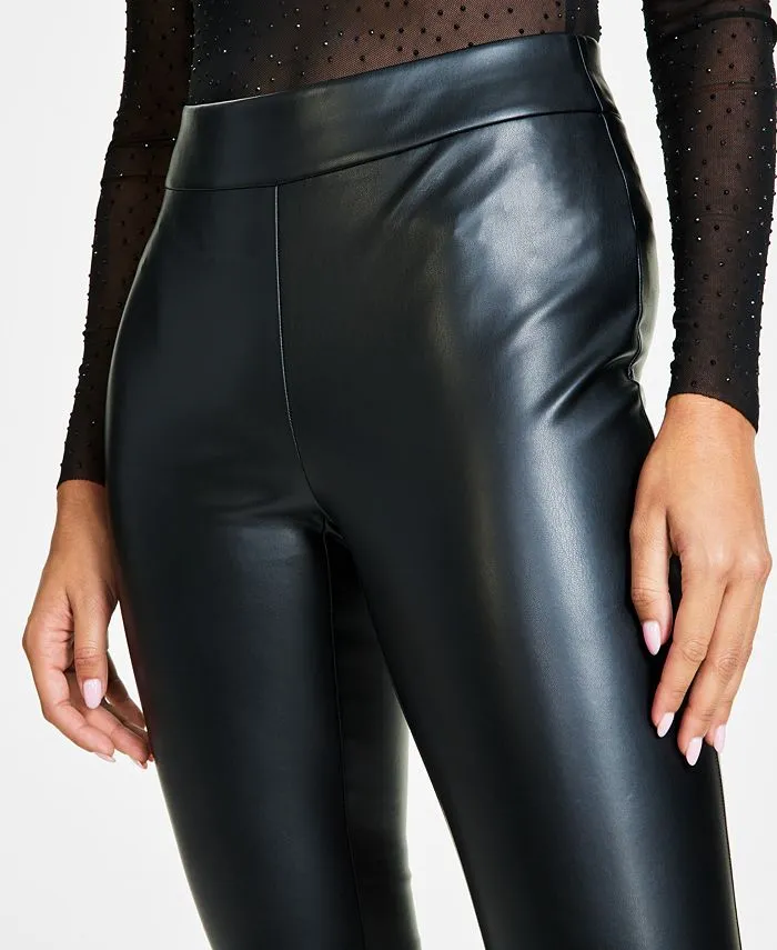 Bar III Women's Soft Faux Leather Leggings, Black