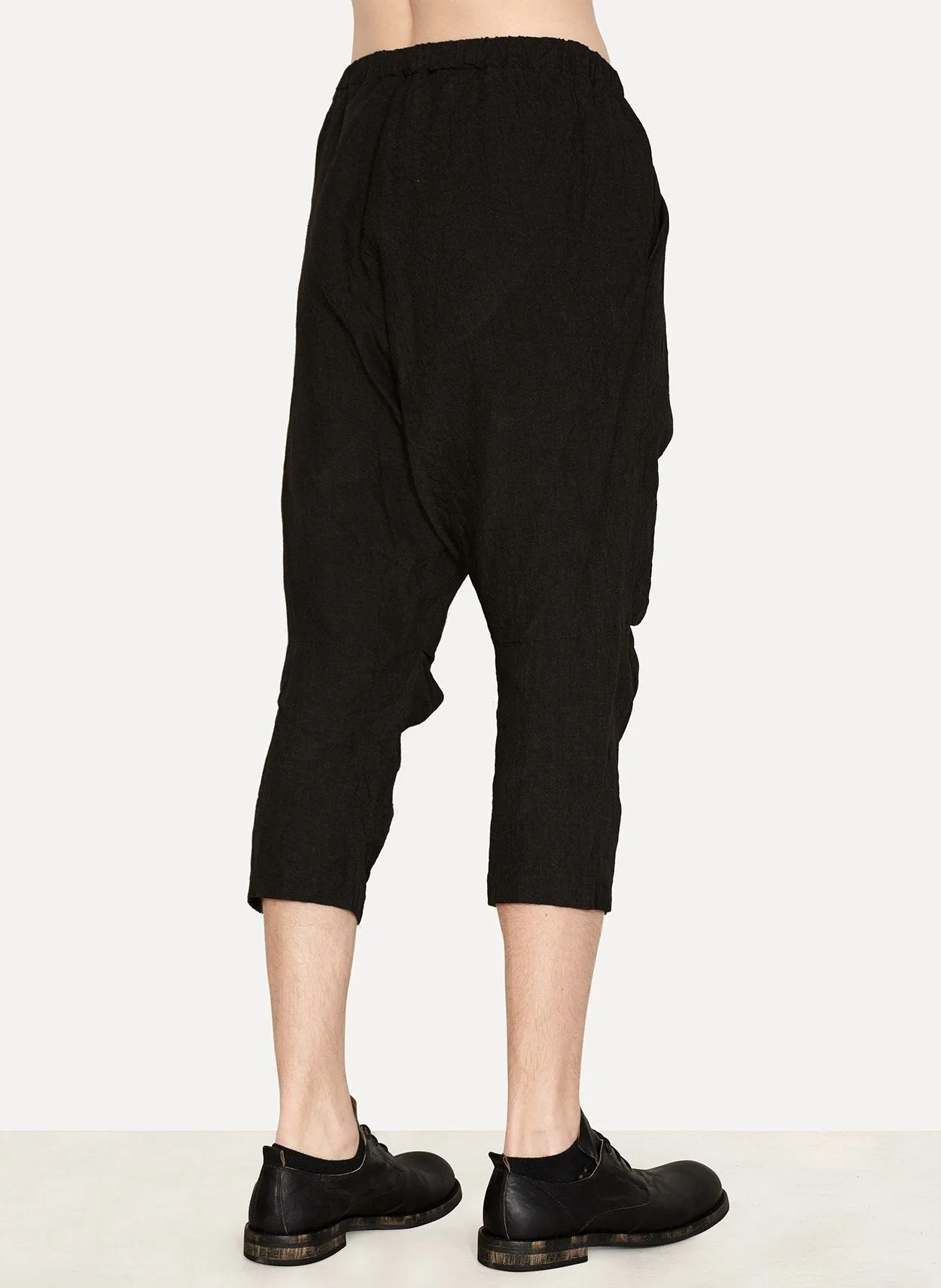 Black Linen Cropped Pants