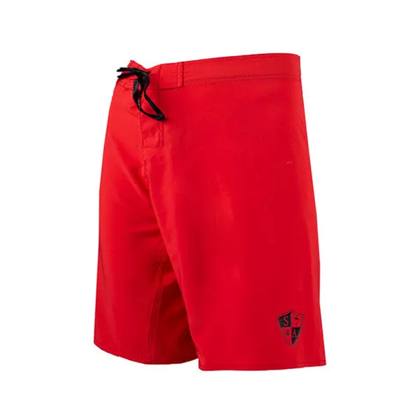 Board Shorts | Solid Red | Black SA Shield