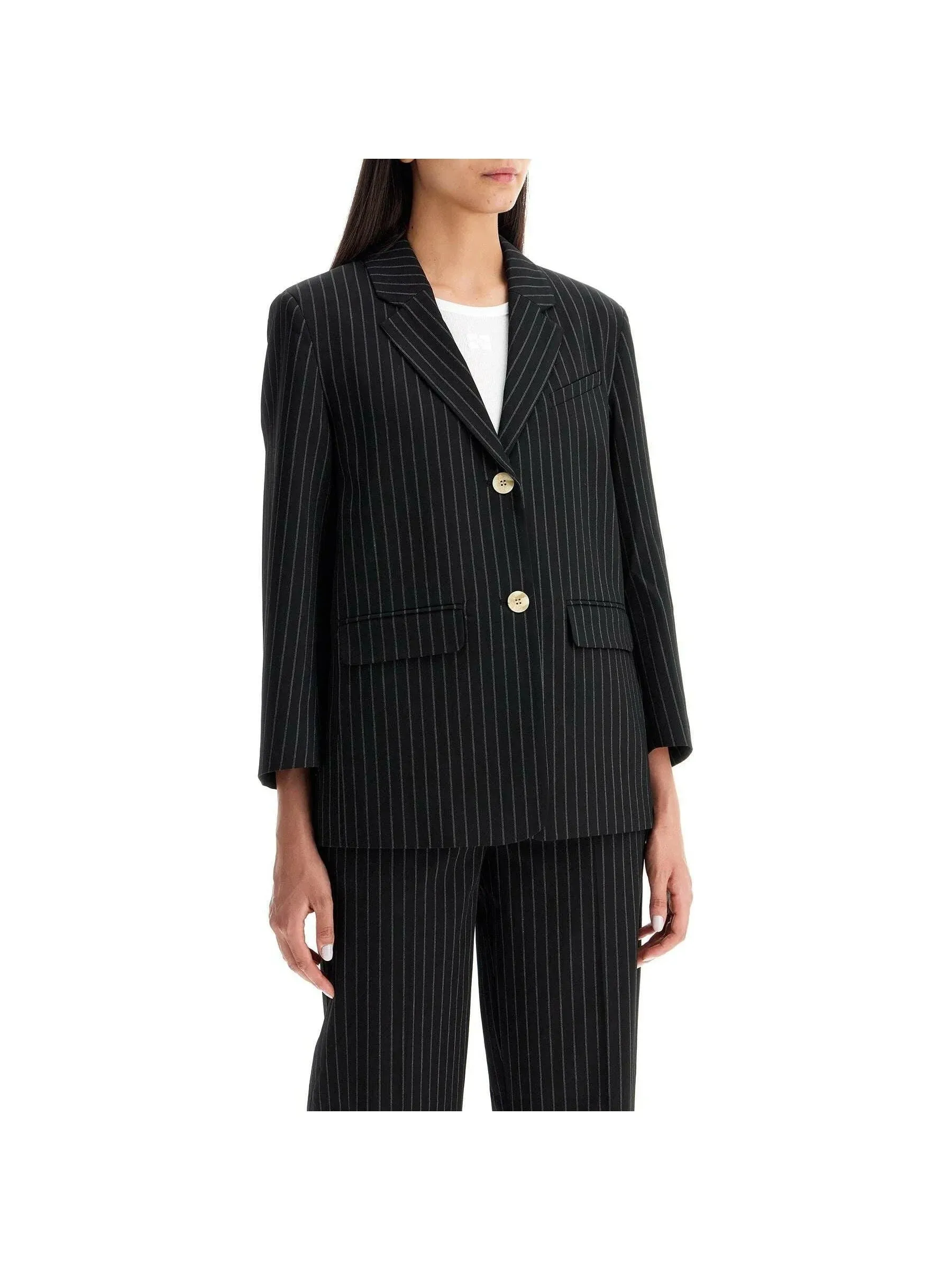 Boxy Pinstriped Blazer