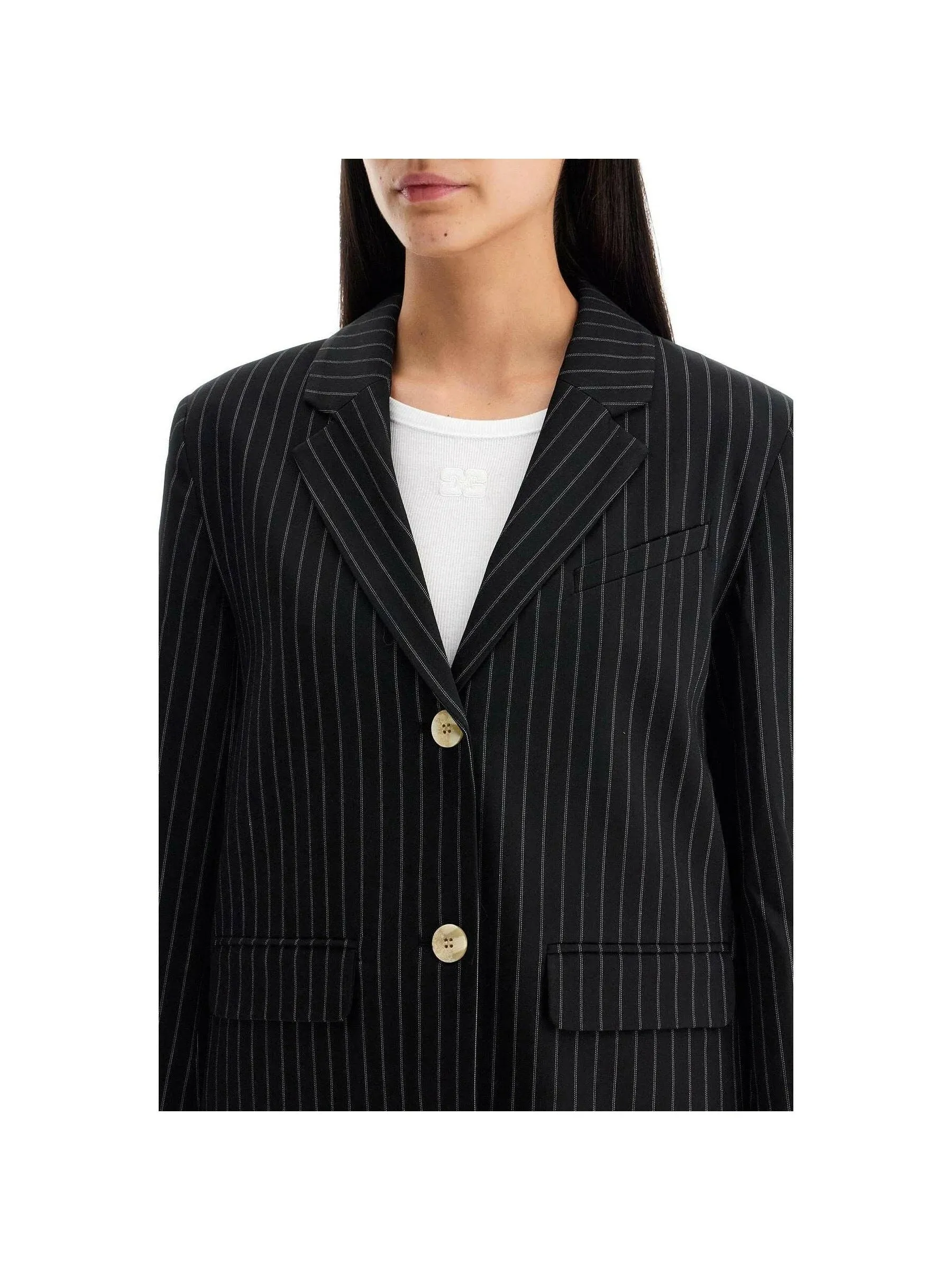 Boxy Pinstriped Blazer