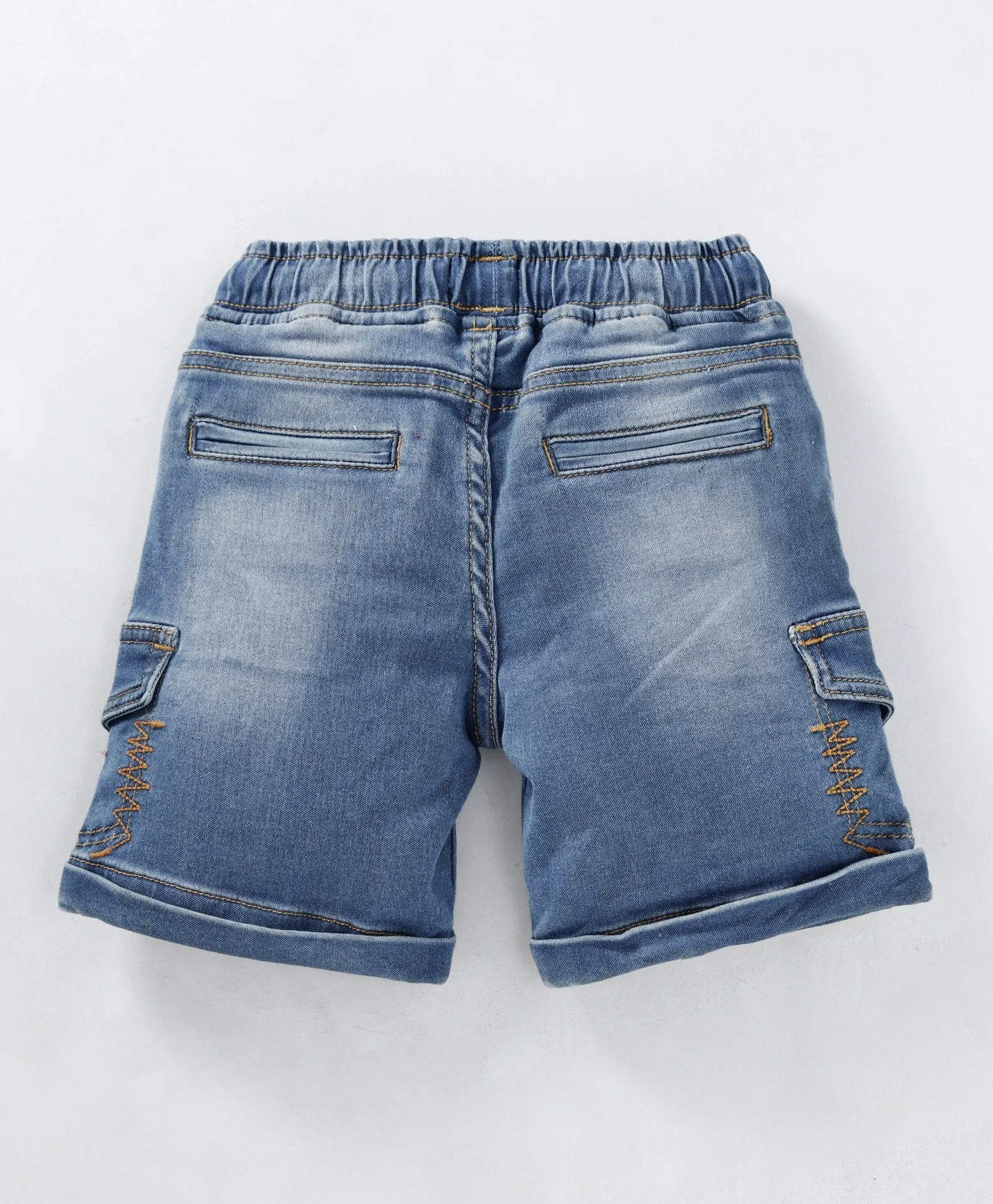 Boys Denim Cargo Shorts with roll up hem