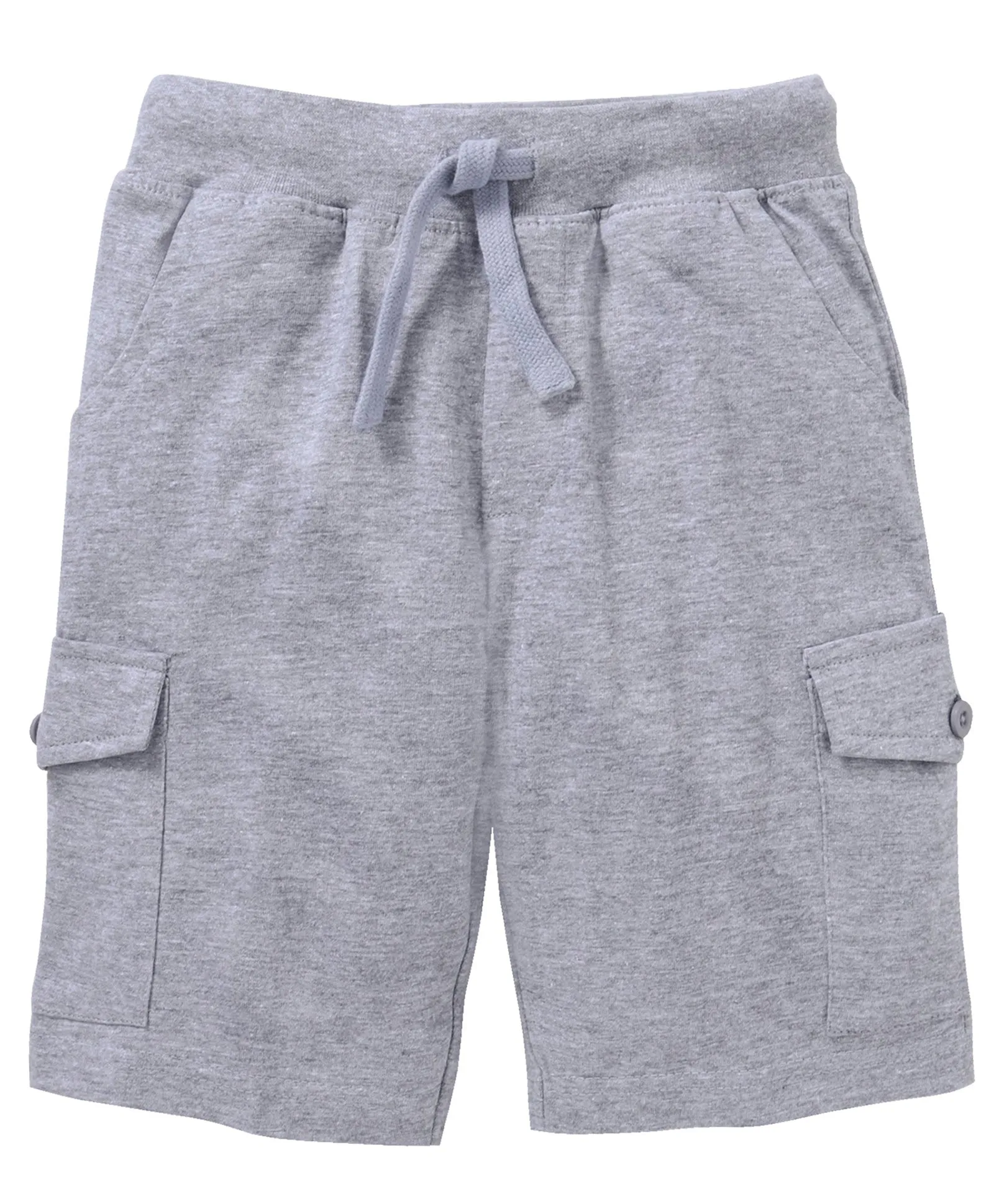 Boys Solid Knee Length Knit Cargo Shorts - Pack Of 2