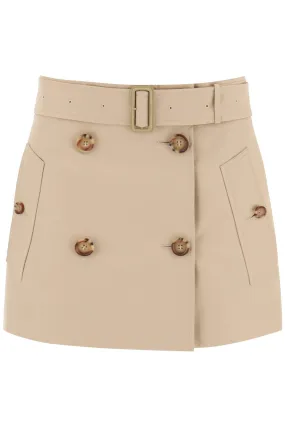 Burberry Gabardine Mini Trench Skirt