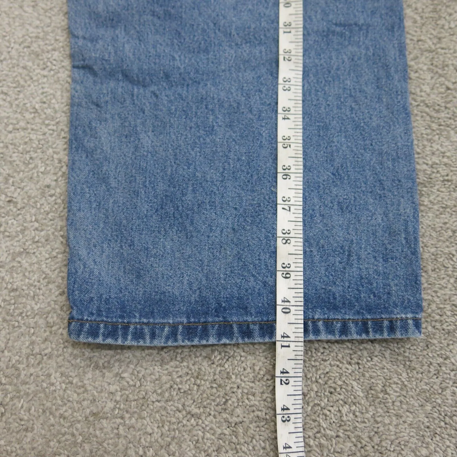 Carhartt Jeans Mens 38 Blue Denim Stretch Wide Leg High Rise Logo 5 Pockets