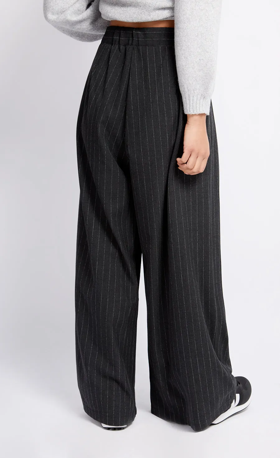 Charcoal Grey Pinstripe Trousers by Vogue Williams