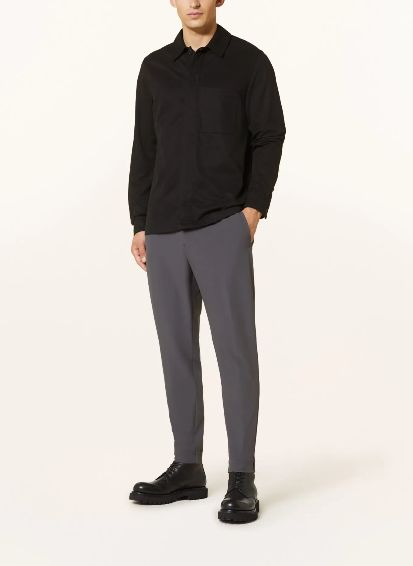 Chino trousers BOSS T_Flex Tapered Fit, gray