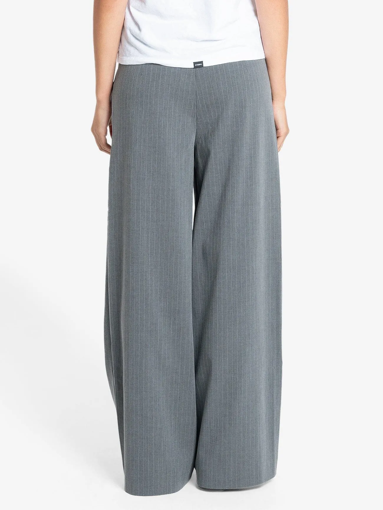 Christina Pinstripe Trouser - Metal Grey