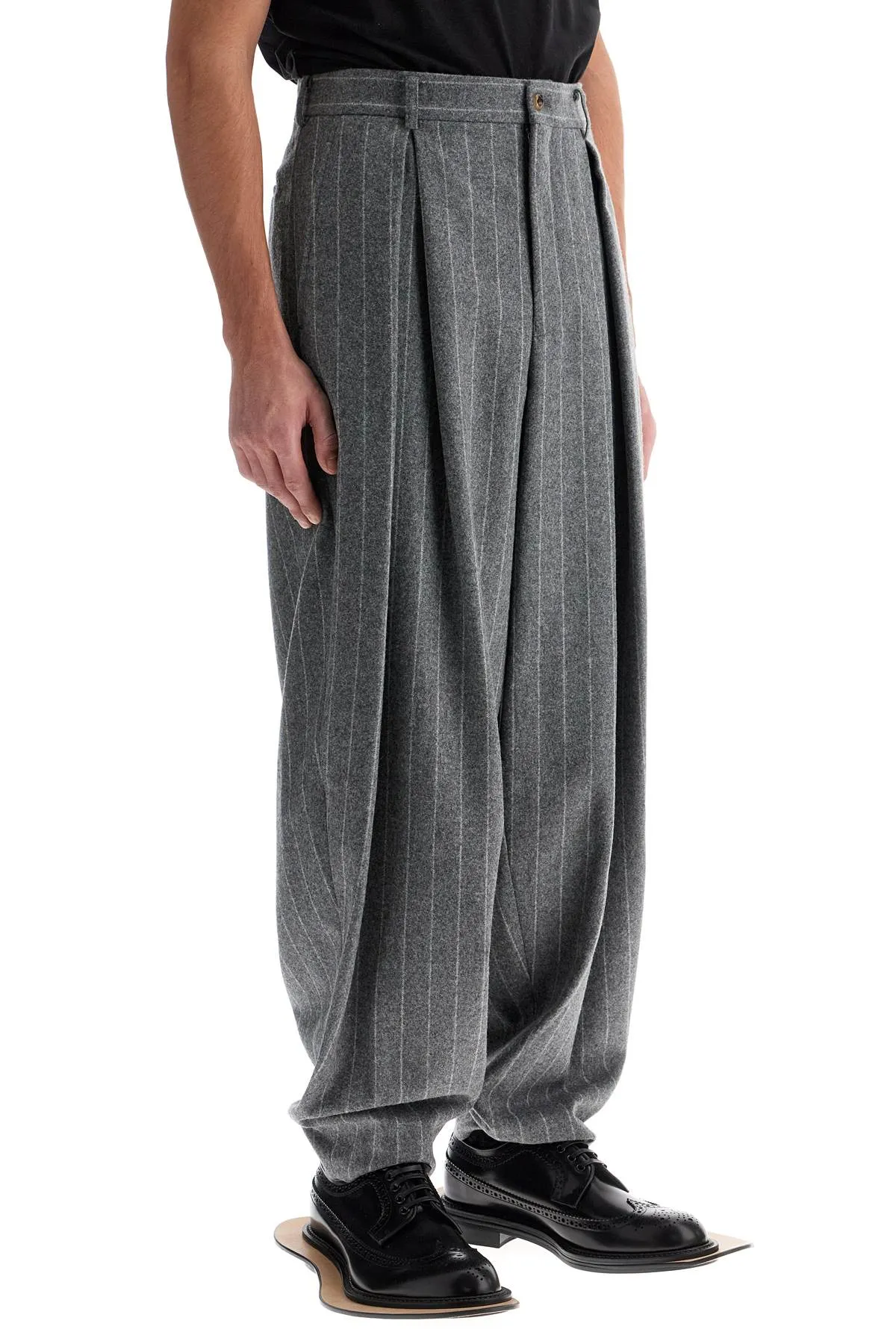 Comme Des Garcons Homme Plus Striped Wool Trousers