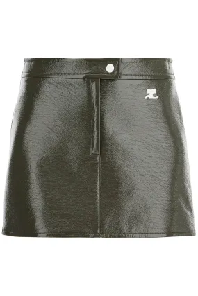 Courreges Coated Cotton Mini Skirt