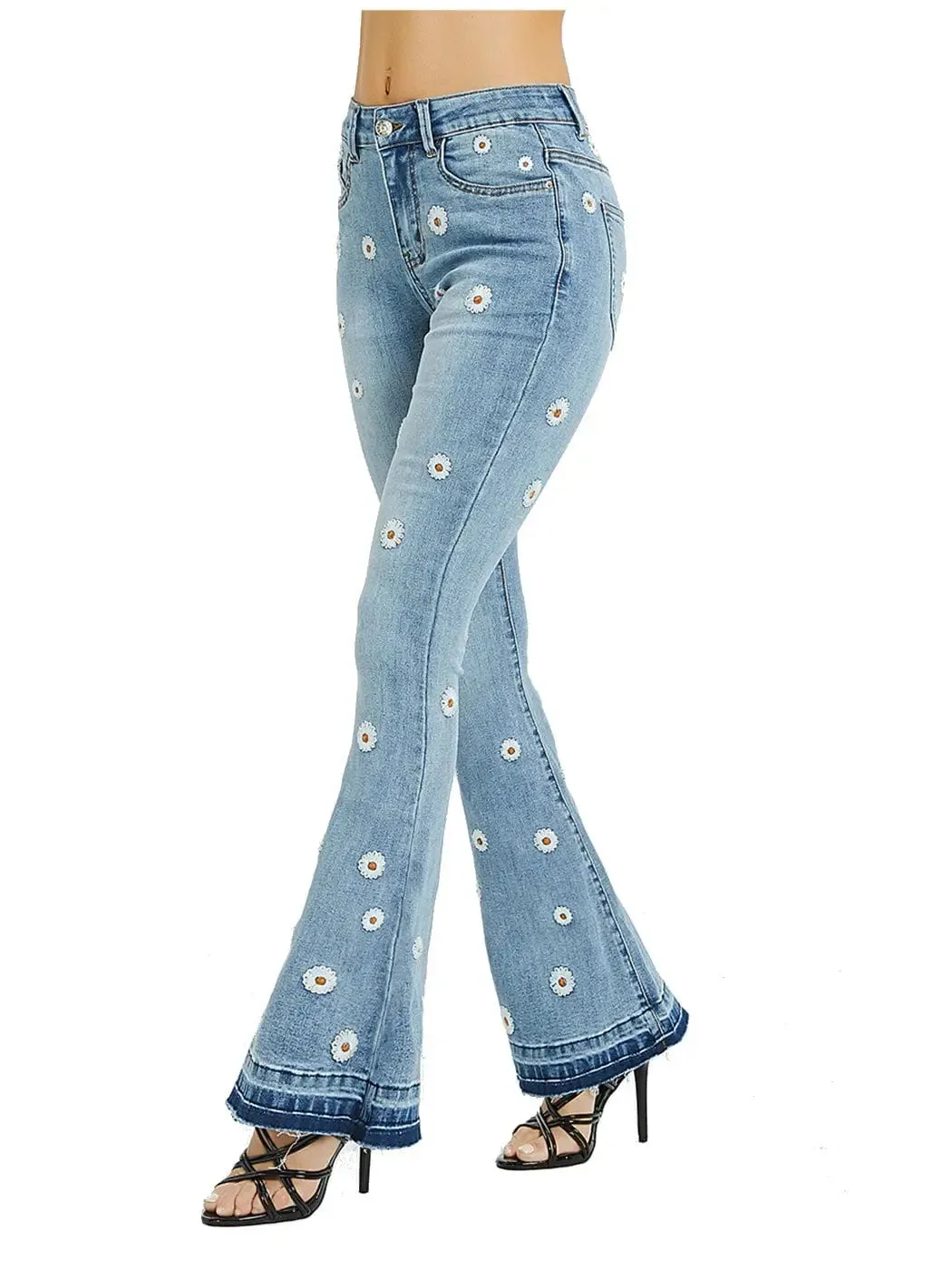 Daisy Embroidered Denim Jeans