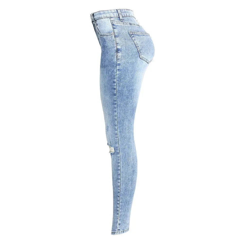 Distressed Jeans For Women Stretchy Pencil Skinny Denim Pants