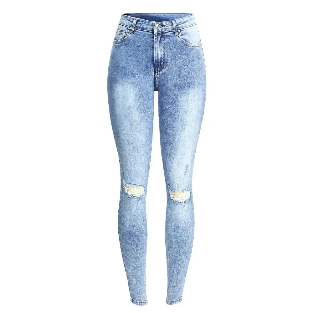 Distressed Jeans For Women Stretchy Pencil Skinny Denim Pants