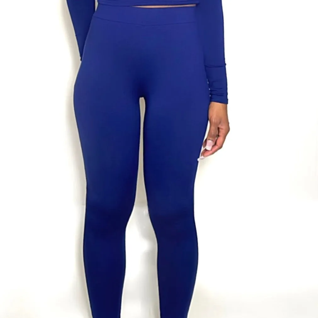 High Waisted Leggings for Women | EveryDay Stretch Legging-Deep Blue