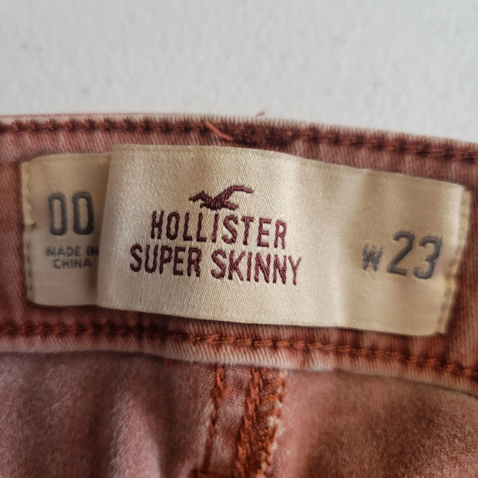 Hollister Womens Sz 00 (23) Super Skinny Jeans Blush Dusty Rose Pink