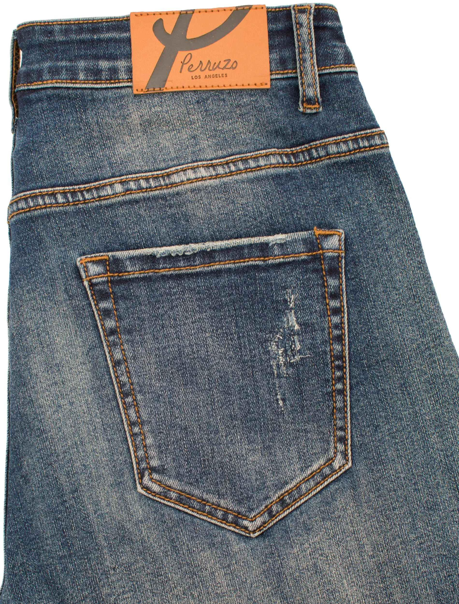 Indigo Denim with Leather Patch (7562)