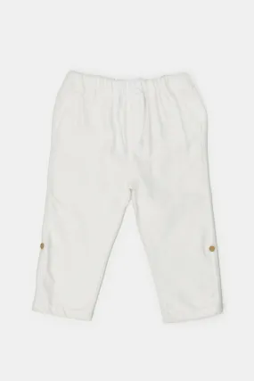 Infant Boys Cream Linen Chino Trousers