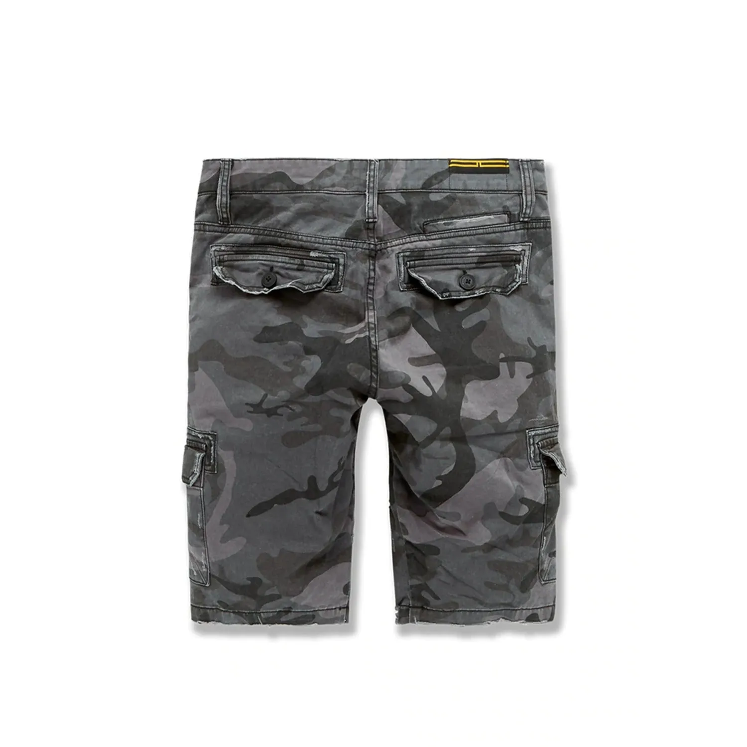 Jordan Craig Men's War Torn Cargo Shorts Black Camo