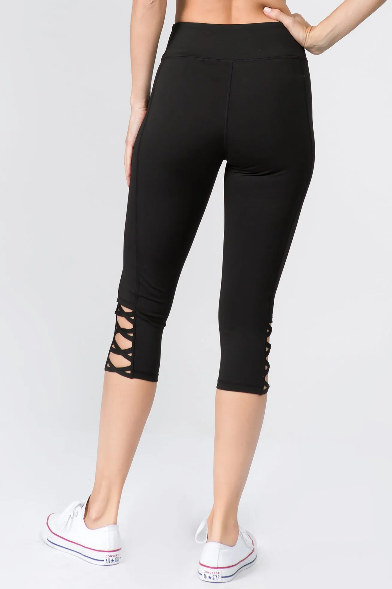 Lattice Capri Workout Leggings