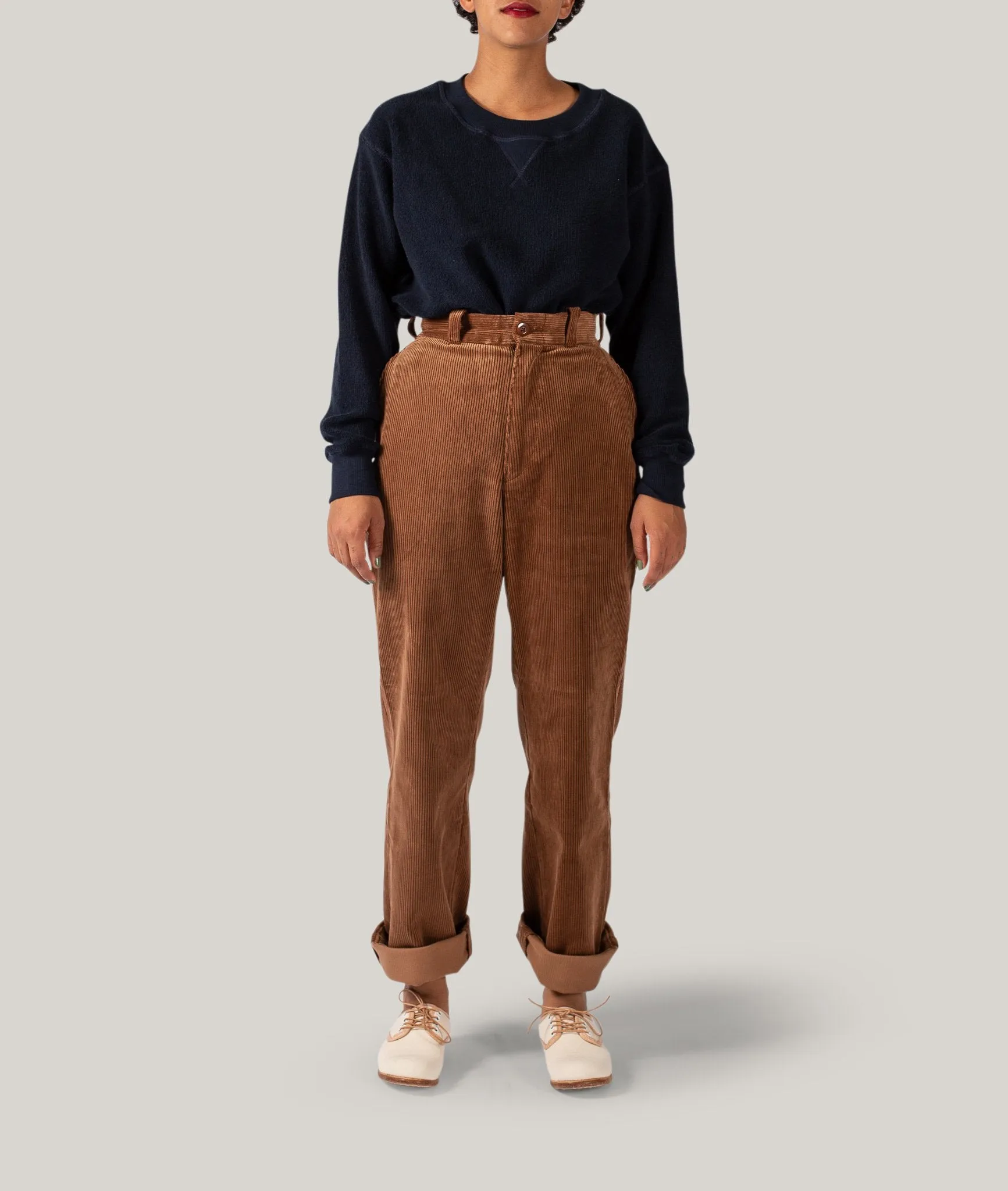 LENO CORDUROY TROUSERS - BROWN