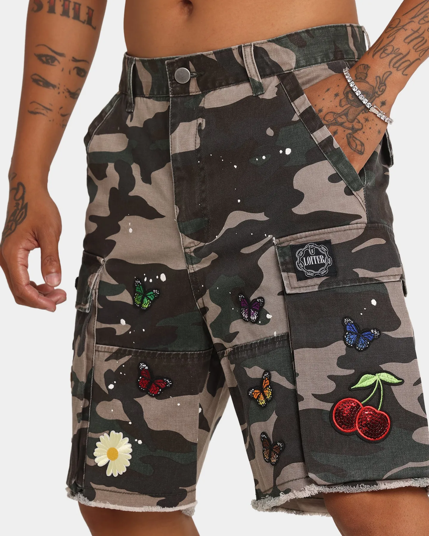 Loiter Conflict Cargo Shorts Woodland Camo