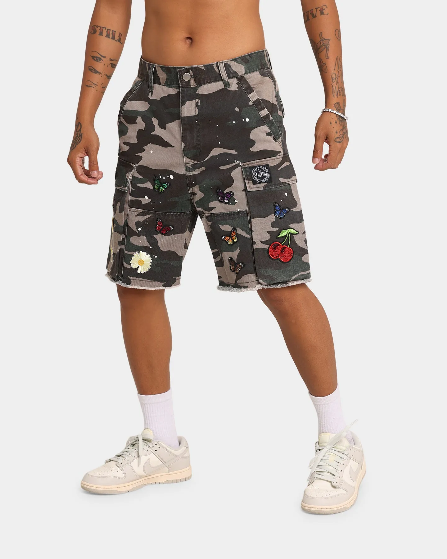 Loiter Conflict Cargo Shorts Woodland Camo