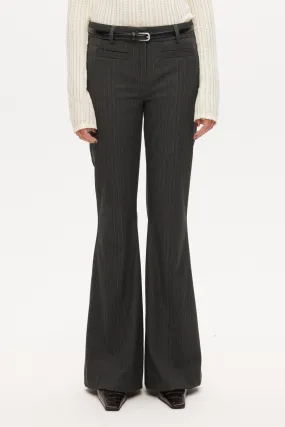 Mid Waist Flare Trousers