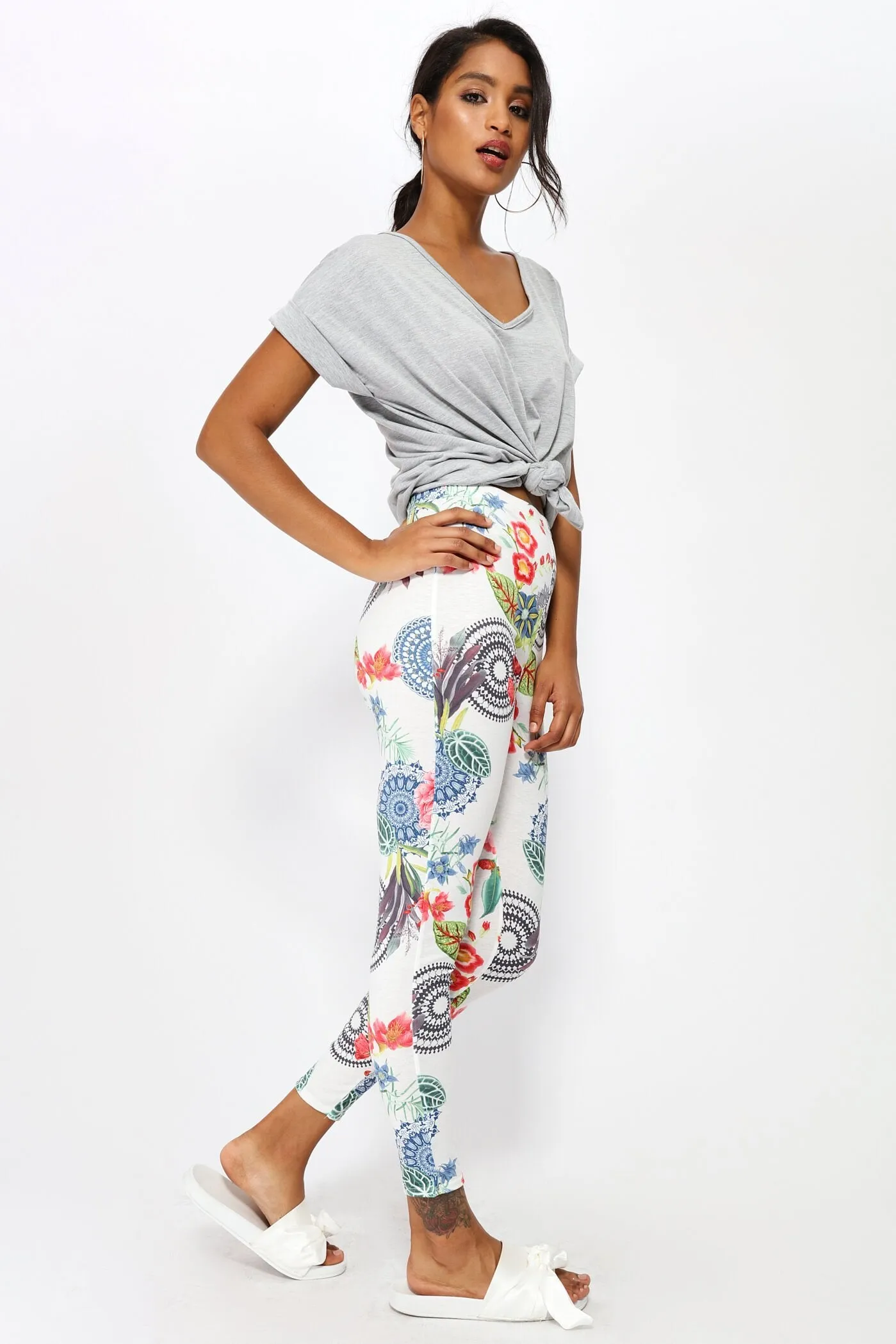 Multi Floral Print Leggings