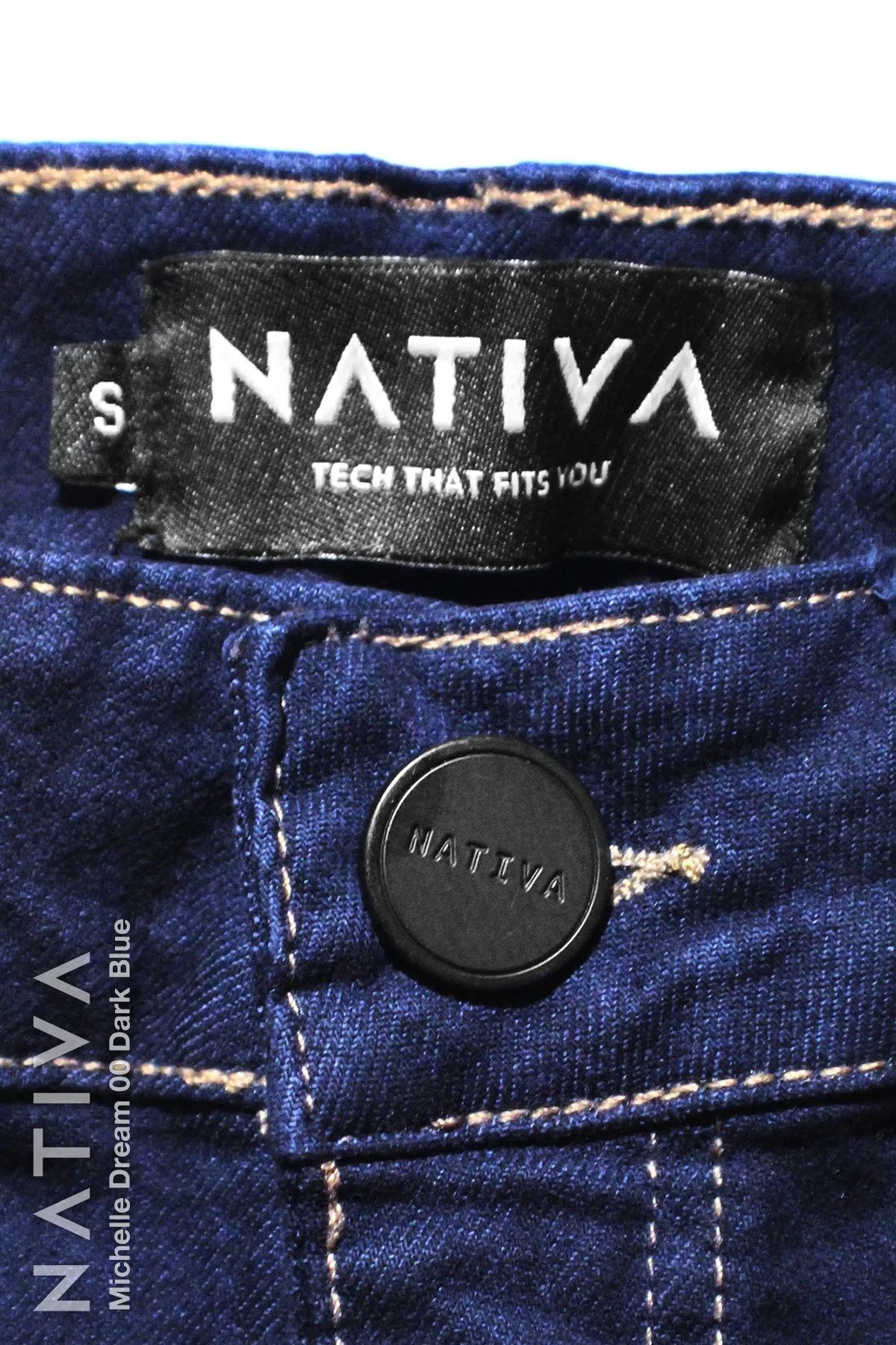 NATIVA, STRETCH JEANS. MICHELLE DREAM 00 DARK BLUE,  High Shaping Capacity, Ultra Comfy, 24-Hour Wear, Hi-Rise Super Skinny Jeans