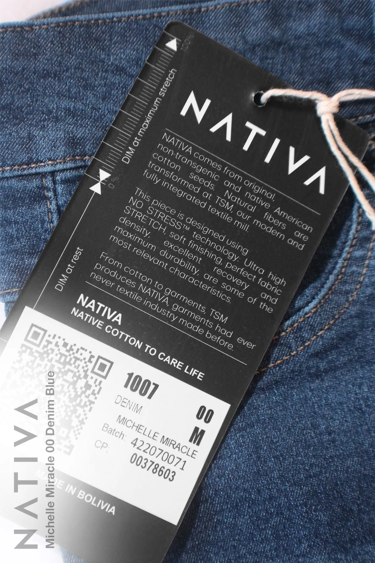 NATIVA, STRETCH JEANS. MICHELLE MIRACLE 00 DENIM BLUE, High Shaping Capacity, Extreme Motion, Hi-Rise Super Skinny Jeans