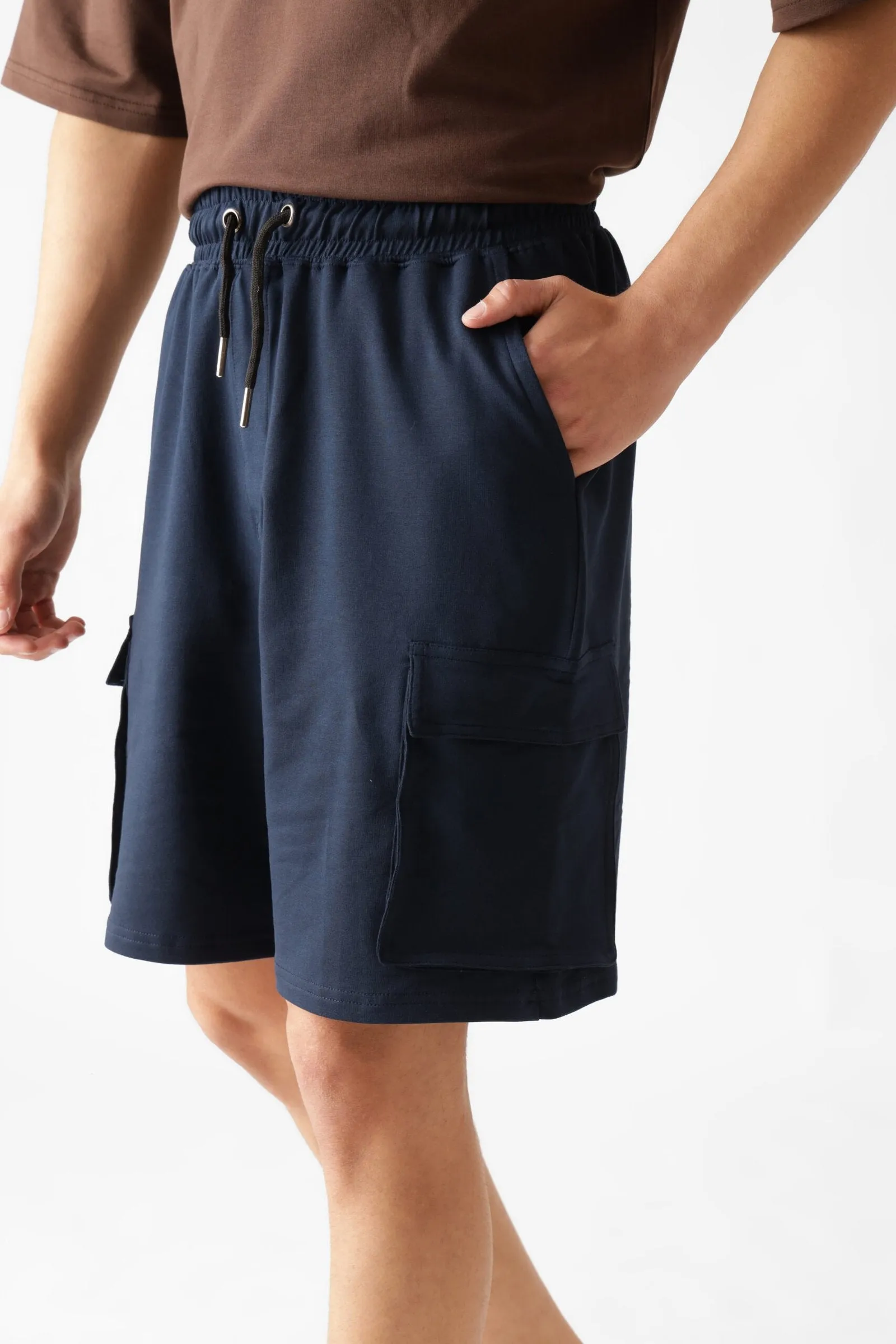 Navy Blue Cargo Shorts for Men