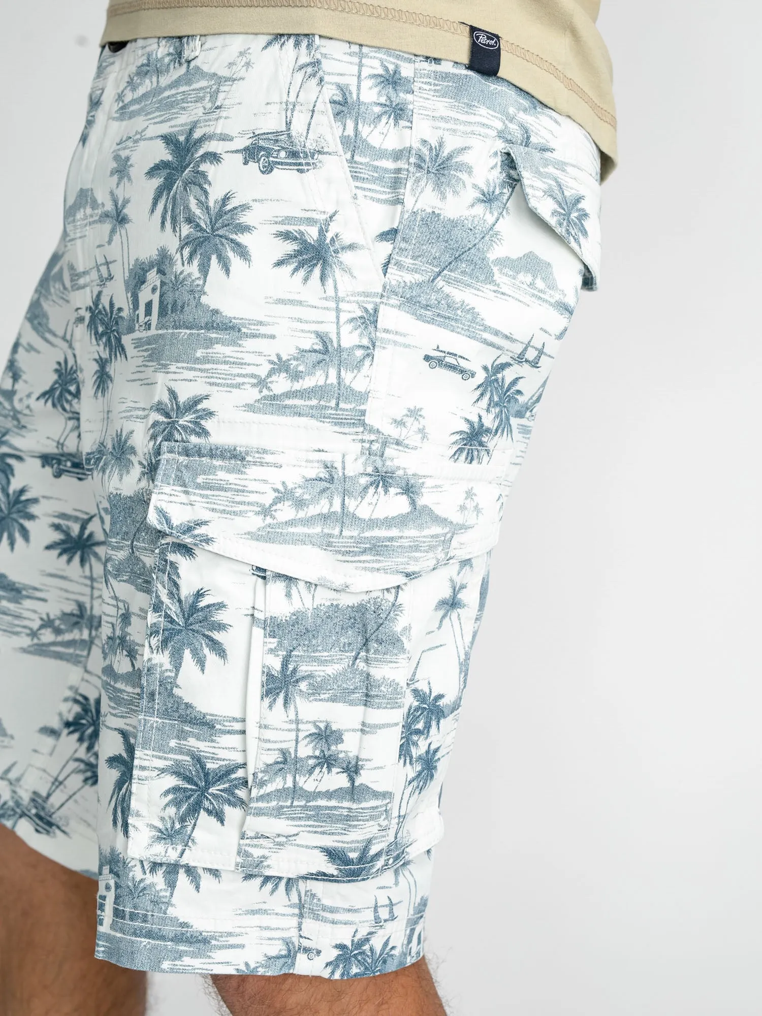 Palm tree cargo shorts