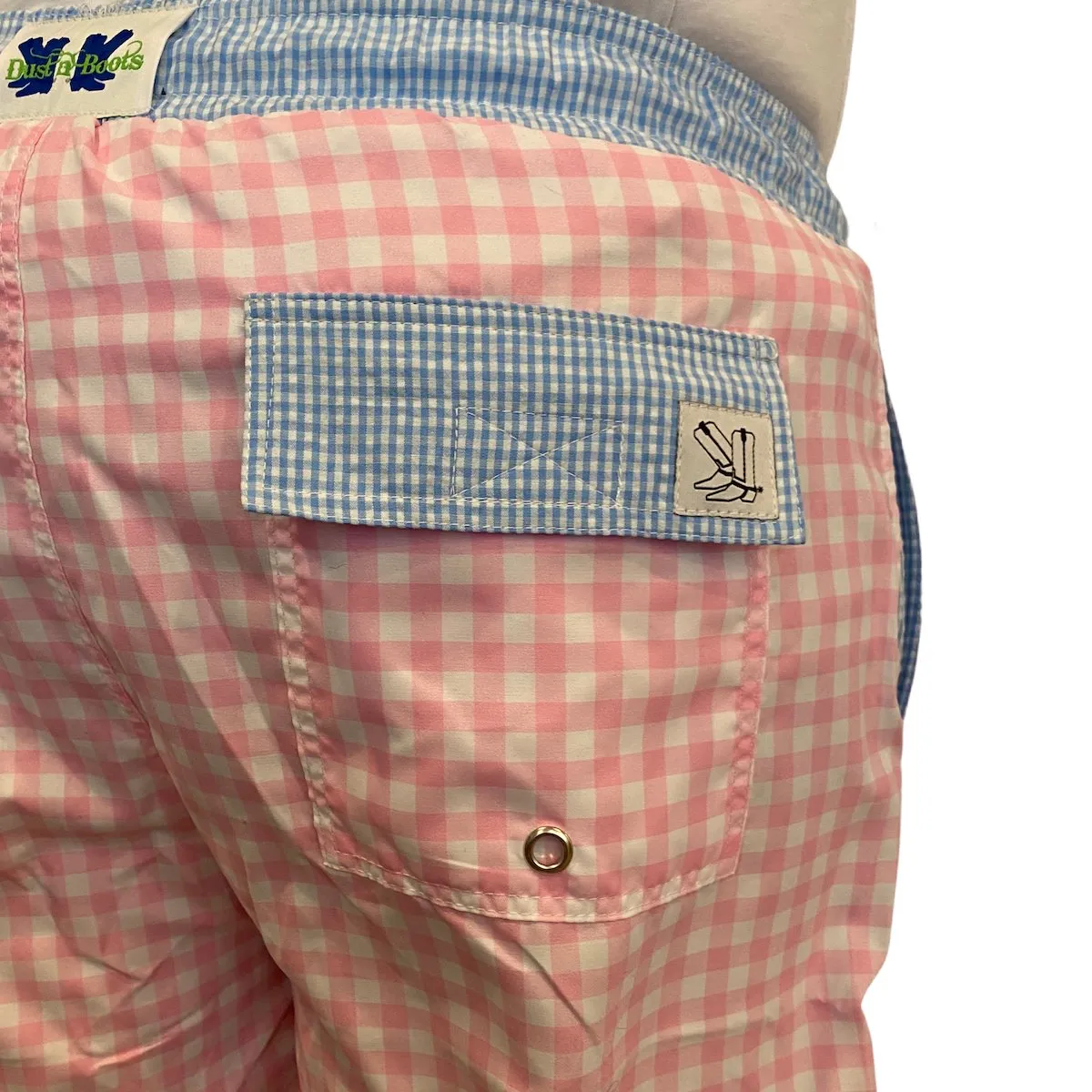 Pink Check Board Shorts