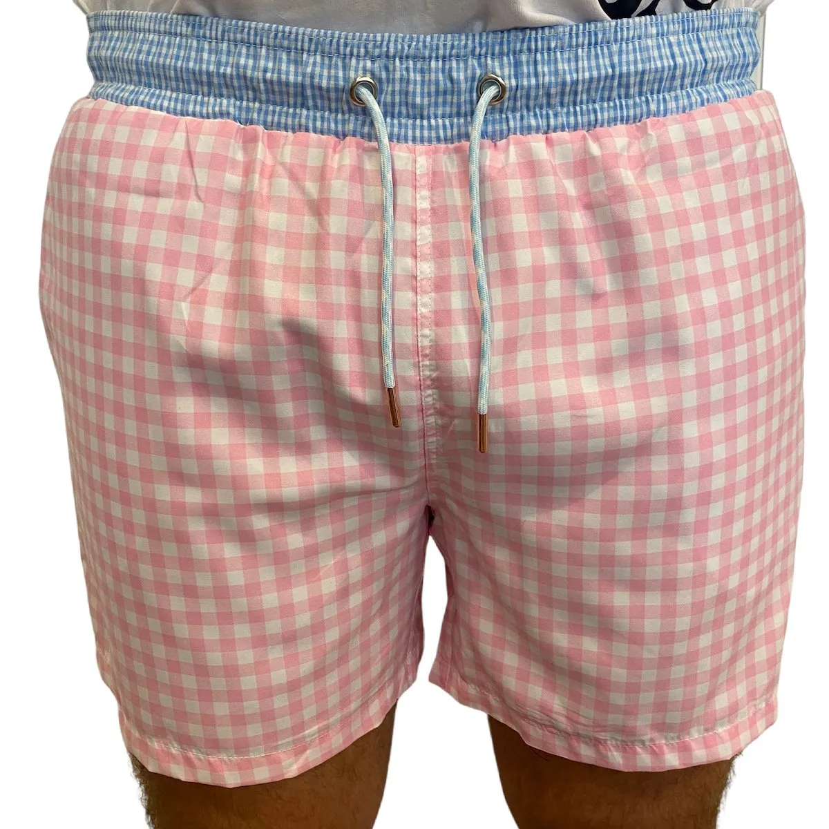 Pink Check Board Shorts