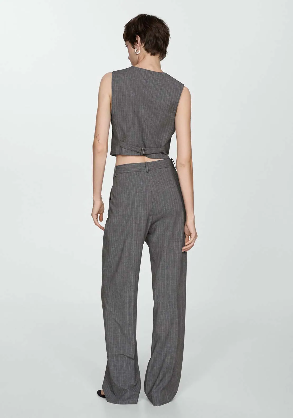 Pinstripe suit trousers - Gray