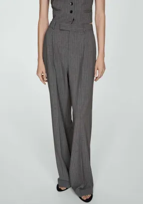 Pinstripe suit trousers - Gray