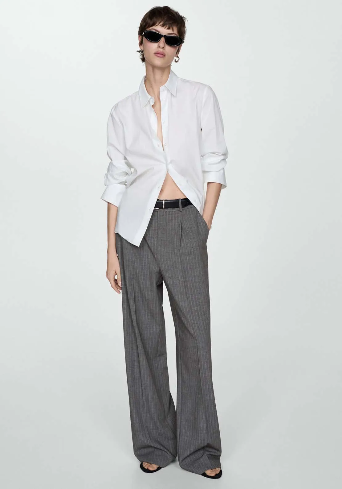 Pinstripe suit trousers - Gray