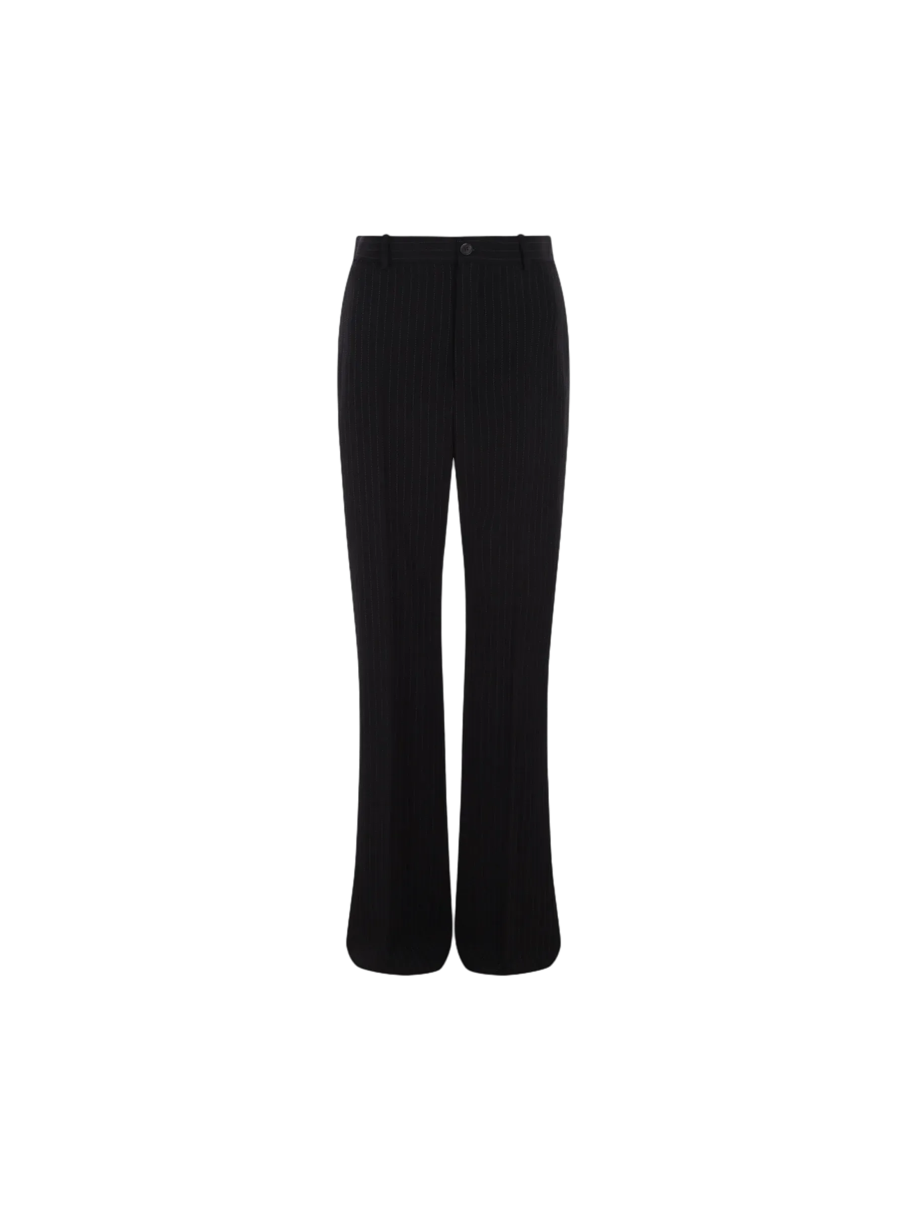 Pinstripe Twill Straight-Leg Trousers