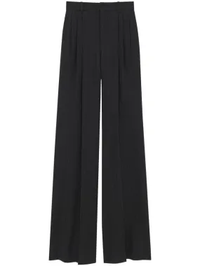 PINSTRIPE WIDE-LEG TAILORED TROUSERS