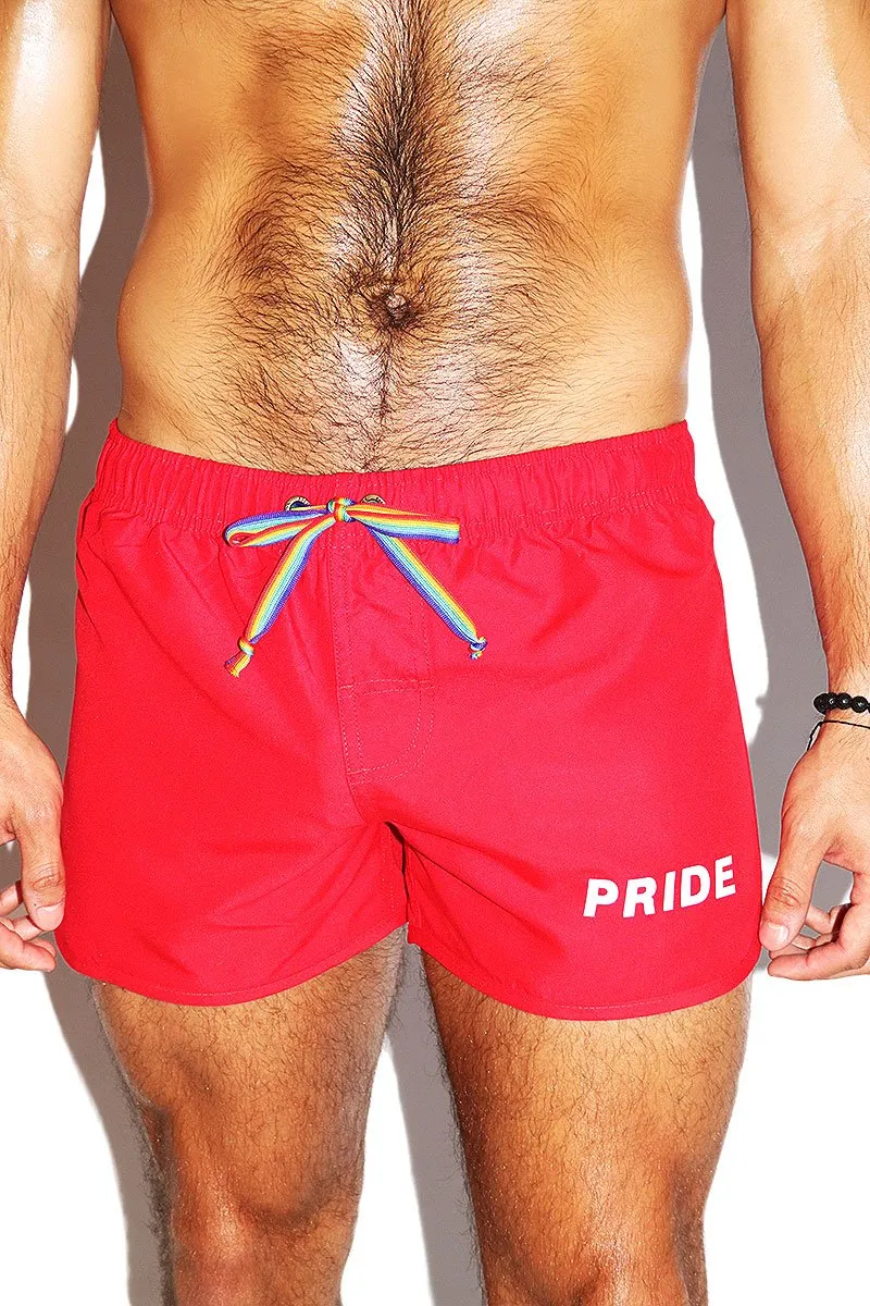 Pride Board Shorts-Red